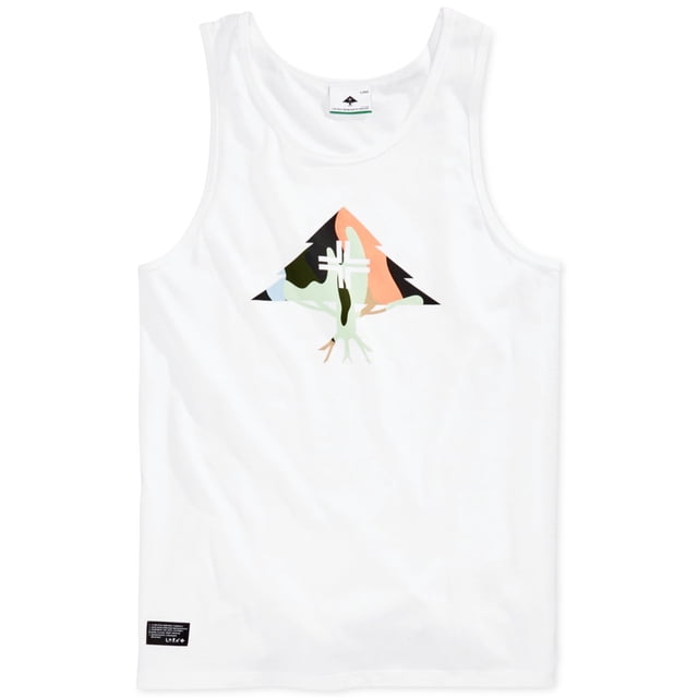 LRG Camiseta sin mangas con logo de árbol para hombre, blanca, grande