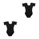 thumbnail image 1 of Minnieouse Niñas Gimnasio Ballet Traje de baile Mono Forro transpirable Gimnasia Ropa de baile Fiesta de lujo Leotardo Negro S Negro S 2piezas, 1 of 6
