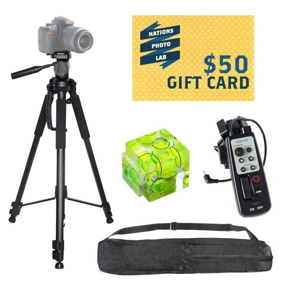 70 Inch Tripod With Case + EBenk LANC Zoom 8 Function Remote Controller Canon XL H1A XL H1S XL1 XL1S XL2 XH A1 XH A1S XH G1 XH G1S XL H1 GL1 GL2 ZR1000 ZR2000 Includes Hot Shoe Bubble Spirit Level
