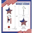 thumbnail image 3 of CoTa Global USA Flag Star Wind Chime - American Flag Patriotic Indoor or Outdoor Windchime Home Decor with Hanging Bells, Handcrafted Glass and Metal Wind Chimes for Yard, Garden, Porch - 28.7 Inches, 3 of 7
