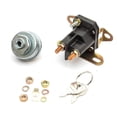 thumbnail image 1 of 12v Solenoid Starter Relay & Ignition Key Barrel Compatible With Countax & Weswood T1200 Ride On Lawn Mower Tractor, 1 of 5