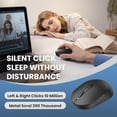 thumbnail image 6 of Bluetooth Wireless Mouse, Bluetooth 5.0 & 2.4G USB Receiver, Compact & Portable, Silent Click, Ergonomic Symmetrical Design, 18-Month Battery, Adjustable DPI, Wide Compatibility - Black, 6 of 8