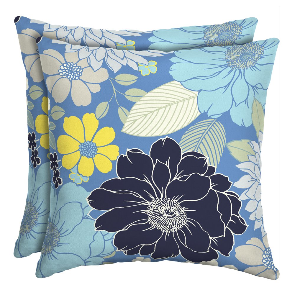 Mainstays Bell Gardens Floral Outdoor Toss Pillow Set of 2 Walmart
