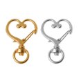thumbnail image 4 of ✪ 10 Pcs Swivel Peach Heart Dog Buckle Lobster Claw Clasp Gold Silver Keychain Necklace Clasp Suitable for Diy Crafts, 4 of 13