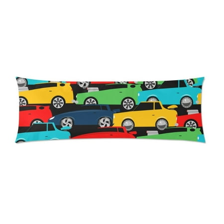 MKHERT Colorful Racing Car In Street Body Pillow Pillowcase Pillow Protector Cushion Cover 20x60 (Best Car Body Cover Material)