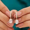 thumbnail image 3 of Rosec Jewels Classic Drop Earrings with Morganite and Diamond for Women - AAA Quality, 18K Yellow Gold, 3 of 7