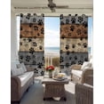 thumbnail image 3 of Haze Blue Brown Blackout Curtains for Bedroom - 84 Inch Long Light Blocking 2 Panels Set, Rustic Farmhouse Dog Paw Vintage Thermal Insulated Living Room Drapes Grommet Window Curtains 52"x84", 3 of 8