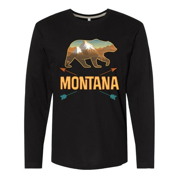 Inktastic Montana Vacation Bear Silhouette Long Sleeve T-Shirt