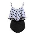 thumbnail image 4 of iTNHFP Swimwear Cover Up Tops Women Two Piece High Waisted Bikini Set Ruffle Swimsuit Flounce Trim Bathing Suit, 4 of 4