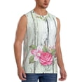 thumbnail image 2 of Fotbe Vintage Wood with Floral Men's Camiseta sin Mangas Estampada para Hombres, Playera Casual para Gimnasio, Entrenamiento, Playa-X-Large, 2 of 7