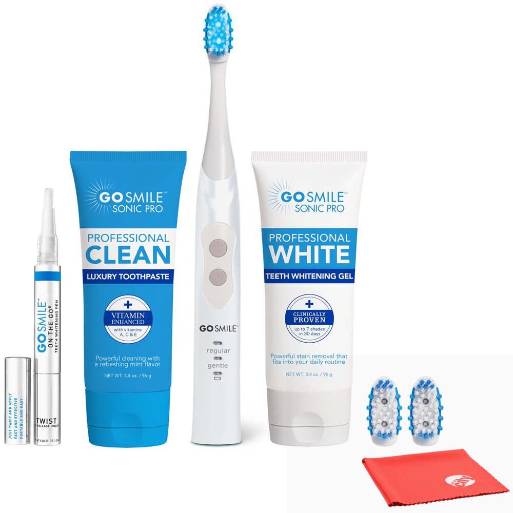 Go Smile Sonic Blue Smart Brush Whitening Kit with Professional Clean