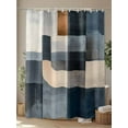 thumbnail image 4 of Fsddascl Abstract Oil Painting Shower Curtain Set - Long 72" x 84" Washable Bathtub Curtain with 12 Hooks, Farmhouse Black Blue Geometric Waterproof Fabric Stall Shower Curtains for Bathroom/Bathtub, 4 of 6