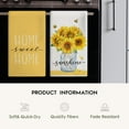 thumbnail image 5 of 4 Pcs Sunflower Kitchen Towels, 18 x 26 Inch Watercolor Floral Decorative Tea Towels, Sunshine Farmhouse Home Absorbent Kitchen Dishcloth Fast Drying for Cooking (Sunflower), 5 of 6