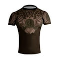 thumbnail image 2 of Raven Fightwear Men's Nordic Jiu Jitsu BJJ Rash Guard Short Sleeve MMA Brown, 2 of 3