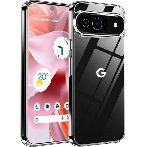 Designed for Google Pixel 9/9 Pro Case Clear,[Anti-Yellowing & Non-Slip] Transparent Shockproof Protective Phone Cases Slim for Google Pixel 9 Case & Google Pixel 9 Pro Case,6.3 inch-Clear