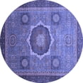 thumbnail image 1 of Ahgly Company Indoor Round Oriental Blue Modern Area Rugs, 4' Round, 1 of 4