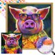 thumbnail image 1 of 5D DIY Taladro Parcial AB Diamante Pintura Mr Colorful Pig Kit 45x45cm, 1 of 9
