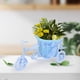 thumbnail image 3 of Cesta de flores artificiales para bicicleta, florero, soporte para flores, regalos con forma de bicicleta, soporte para plantas Azul, 3 of 8