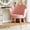 Velvet-Pink, variant on Furniliving Modern Accent Chair, Cute Petal Vanity Chair with Gold Metal Legs, Velvet Vanity Makeup Chair, Upholstered Armchair for Living Room, Bedroom, Home Office. Khaki