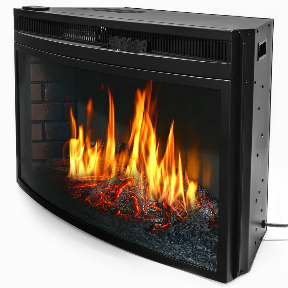 XtremePowerUS 33" Electric Fireplace Heater Insert Curved Glass Panel