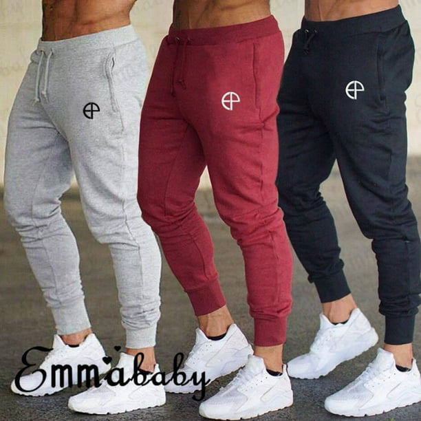 New Men Slim Fit Jogger Sports Gym Bodybuilding Running Track Trousers  Sweatpants