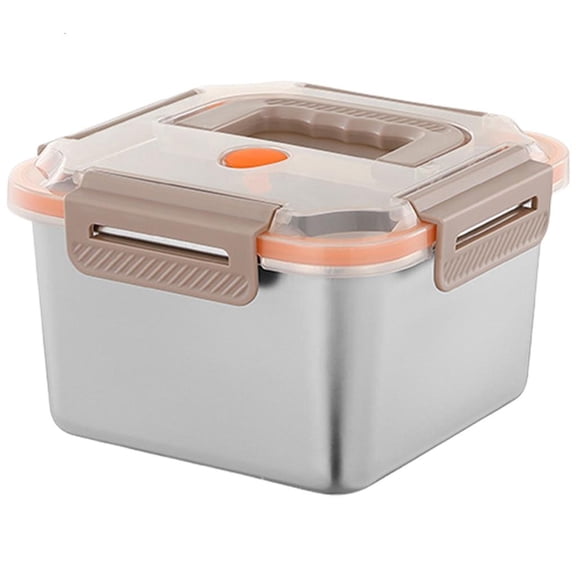Versatile Stainless Steel Food Crisper with Clear Lid Large Capacity Lunch Box