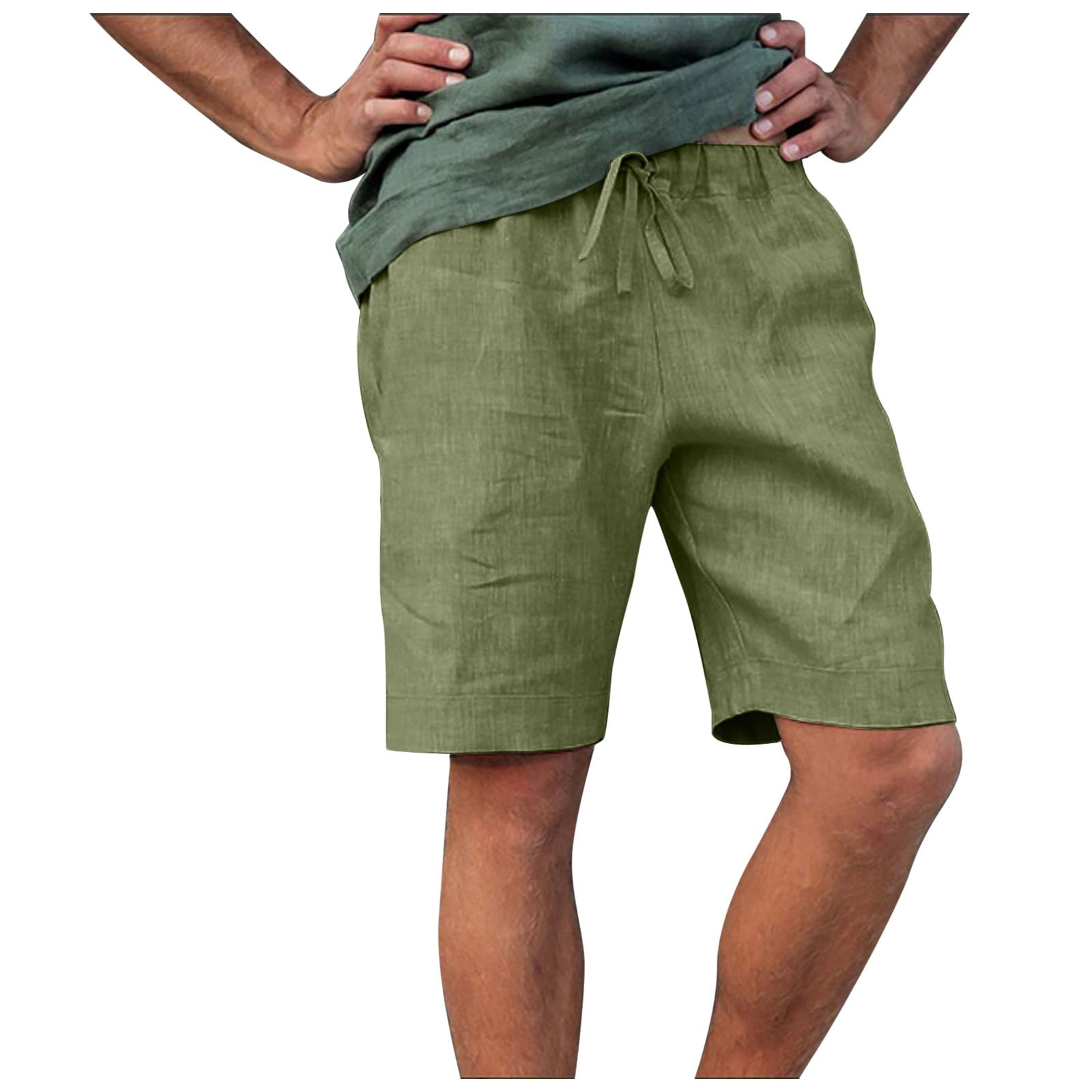Baggy Harem Cargo Capri Shorts Mens Casual Shorts Cotton Linen