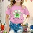 thumbnail image 2 of lnmuld Shirts for Easter Saint Patrick's Day Cute Round Neck Short Sleeve Tee for Girls Summer Casual Comfortable T-Shirt Size:3-4 Years, 2 of 4
