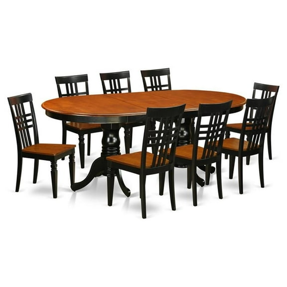 Atlin Designs 9-piece Wood Dining Set in Black/Cherry