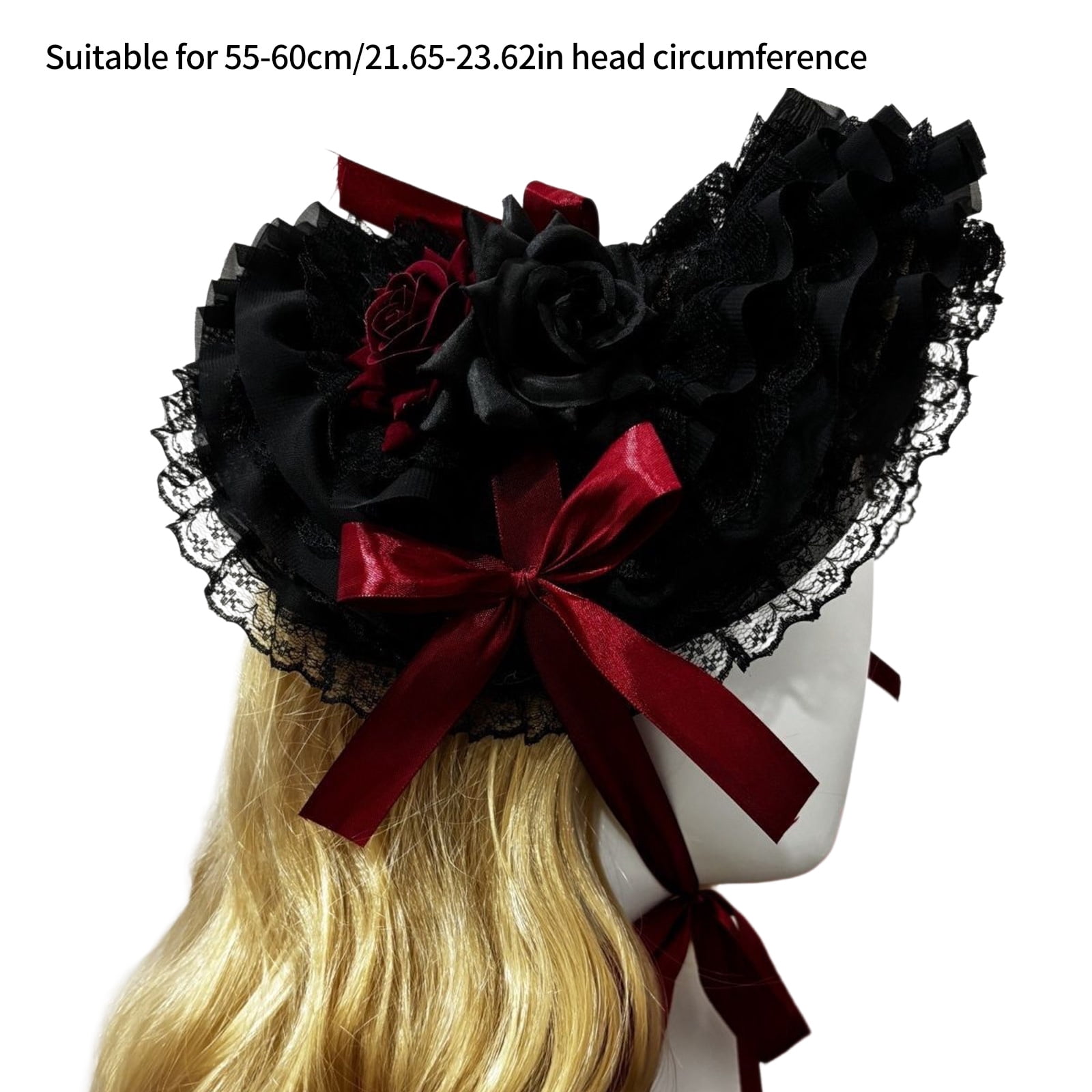 Woven Straw Bonnet Hat Adjustable Ribbon Necktie Hat for Theme Event Dressingup Roleplay Headwear For Masquerades Party