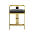 thumbnail image 2 of Pangea Home Kenzie 23.6" Velvet/Steel Counter Stool in Gray/Gold, 2 of 2