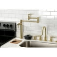 thumbnail image 2 of Kingston Brass KS8707DL Concord Deck Mount Pot Filler Faucet, Brushed Brass, 2 of 9