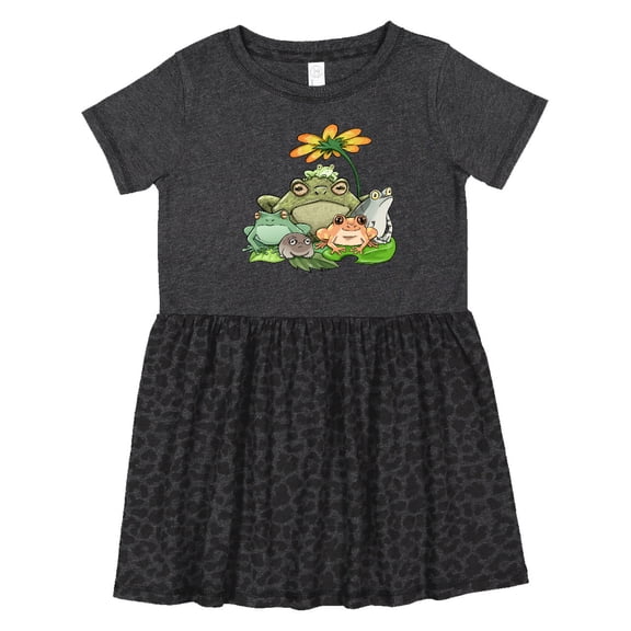 Inktastic Cute Group of Frogs Girls Toddler Dress