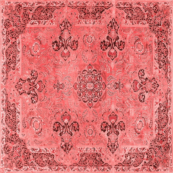 Ahgly Company Indoor Square Persian Red Traditional Area Rugs, 4' Square