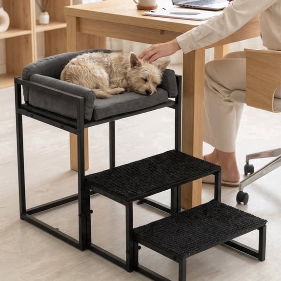 Pet Stairs & Window Perch for Dogs and Cats, Foldable Non-Slip Steps for Bed, Sofa, Desk