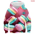 thumbnail image 3 of Sudaderas con capucha para niños y niñas con estampado 3D de comida divertida, macarrones de caramelo, sudaderas con capucha para niños, ropa para adolescentes, jerseys de Nutella para niños 2021, 3 of 5