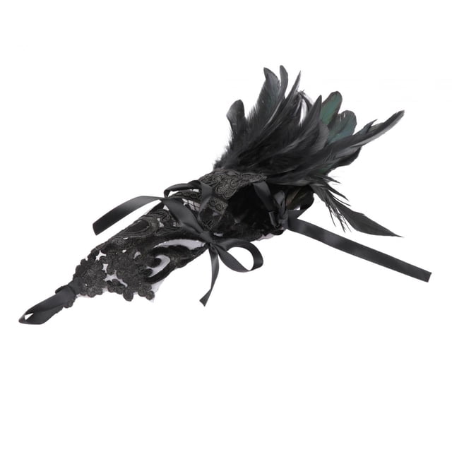 Guantes largos góticos de encaje de plumas artificiales, guantes largos de malla gótica para mujer, para , mujeres y niñas, actuación en