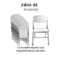 thumbnail image 4 of Set 8 Sillas Plegables Reforzadas 120kg Acero Polietileno Comedor Hogar Eventos Color Blanca., 4 of 5