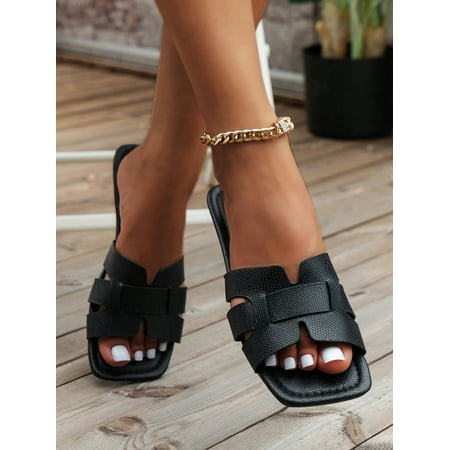 

Korean Style Casual Flat Slippers Women Shoes Open Toe Summer Slip-on Sandals Spring Autumn New Weaved Roman Style Cool Womens Summer Fashion Flat Beach Shoes For Apartment Beach White