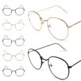 thumbnail image 3 of Lunettes à Impression Métallique Rondes à Grande Monture Lunettes à Grande Monture Lunettes Unisexes Décoratives Lunettes Légères Lentille Claire Lunettes Rétro, 3 of 8