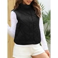 thumbnail image 6 of Women Cropped Lightweight Jacket Sleeveless Button Down Puffer Vest, 6 of 6