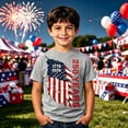 thumbnail image 2 of Tisuna Patriotic T Shirts For Boys Kids Size 12-13 Years USA Flag Print Short Sleeve Crew Neck Tops Soft Teen Boys 4th Of July 250 Years Anniversary America T-Shirts Grey, 2 of 4