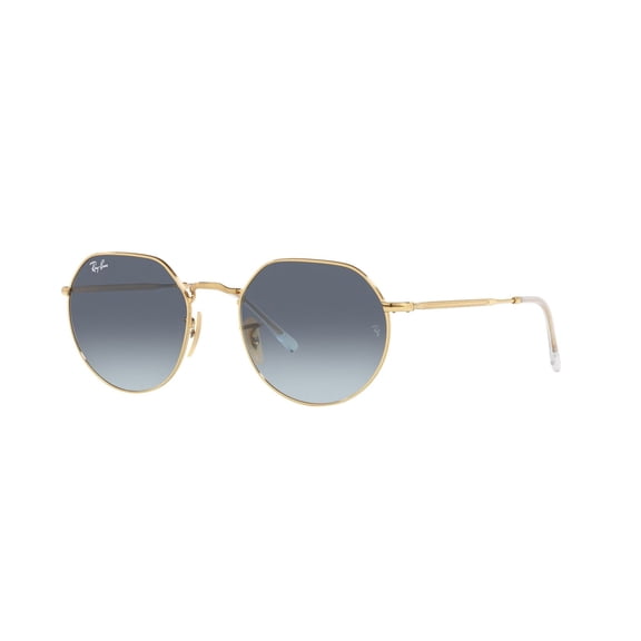 RAY-BAN RB3565 JACK Irregular Shape Sunglasses Arista Gold Frame | Blue/Grey Lens 51mm