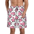 thumbnail image 2 of Uemuo Rose Flowers Pattern Men's Swim Trunks Hawaiian Beach Bathing Suit Swimsuits Beach Quick-Dry Shorts with Pockets-Small, 2 of 9