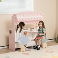 thumbnail image 4 of Costway 2 in 1 Kids Play Kitchen & Restaurant Double-Sided Pretend Playset with Canopy, 4 of 10