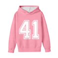 thumbnail image 2 of shqvo Hoodies for Women Drawstring Solid Color Hooded Sweatshirt with 41 Print Trendy Long Sleeve Sweatshirt Hoodies with Pockets Womens Fashion Clothes, 2 of 4
