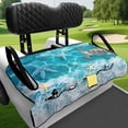 thumbnail image 3 of KUIFORTI Turtle Brown Golf Cart Seat Blanket Covers Travel Sports Golf Cart Accessories Warp Knitted Terry Fabric Breathable Compatible with EZGO and More 2 Person Seats Golf Carts, 3 of 7