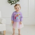 thumbnail image 3 of Jxzom Toddler Baby Girl Birthday Outfits 1-5 Years Birthday Girl Letter Embroidery Long Sleeve A Line Dress Cute Tutu Tulle Birthday Dress, 3 of 9