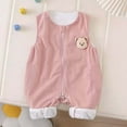 thumbnail image 3 of Favoffer Infant Baby Boy Girls Fleece-Lined Jumpsuit Sleeveless Full-Zip Romper One Piece Strap Overalls Smocked Clothes 0-3Y, 3 of 6