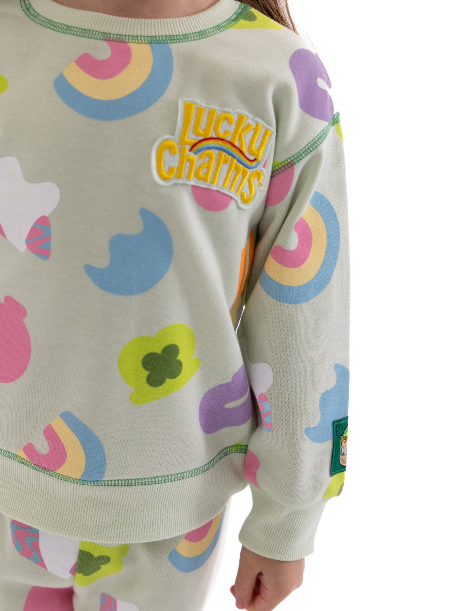 St. Patrick’s Day Lucky Charms Toddler Boys or Toddler Girls Print Sweatshirt and Joggers Set, 2-Piece, Sizes 12M-5T